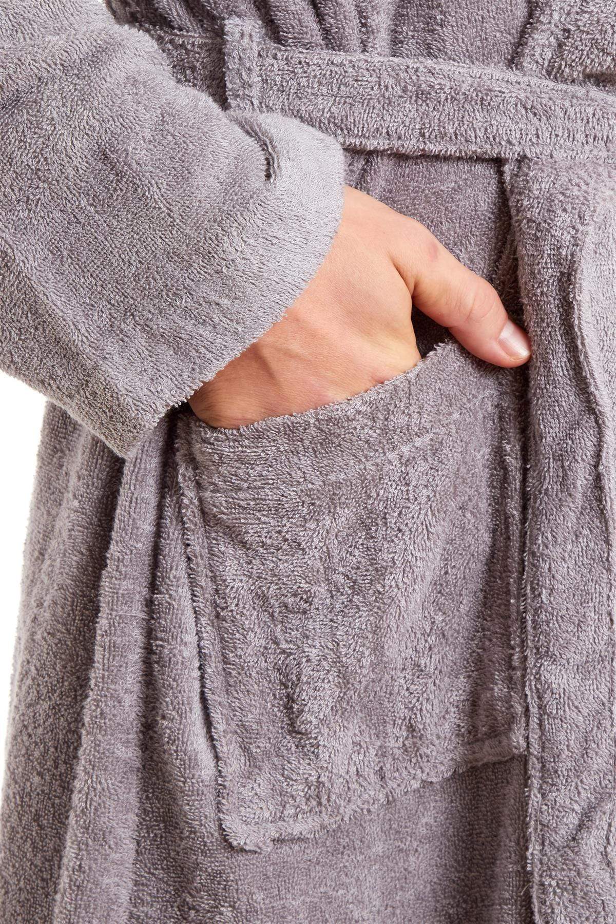 OLIVIA ROCCO Mens Luxury Bamboo Cotton Hooded Towelling Robe Ultra Soft For Home Gym