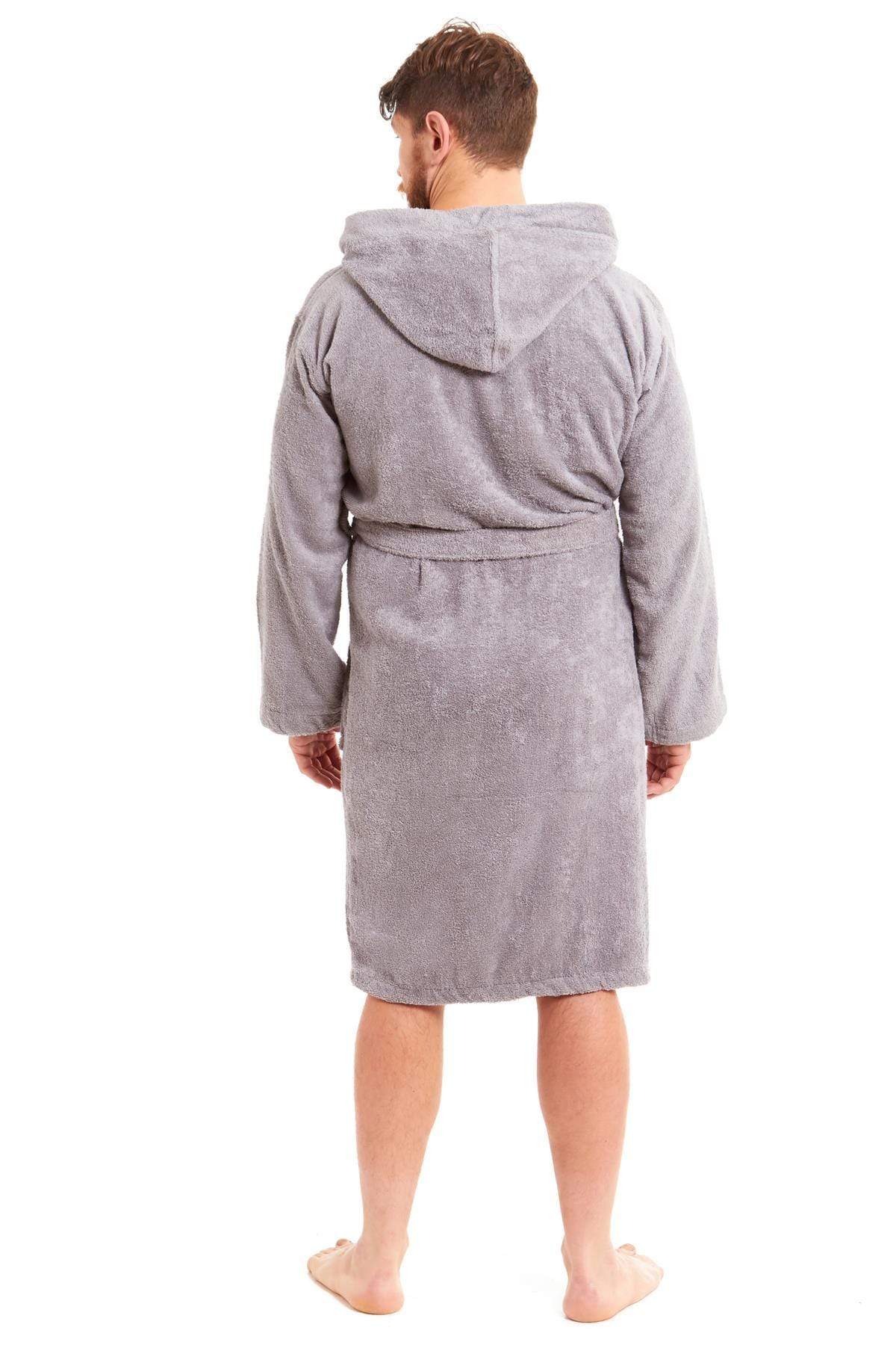 OLIVIA ROCCO Mens Luxury Bamboo Cotton Hooded Towelling Robe Ultra Soft For Home Gym