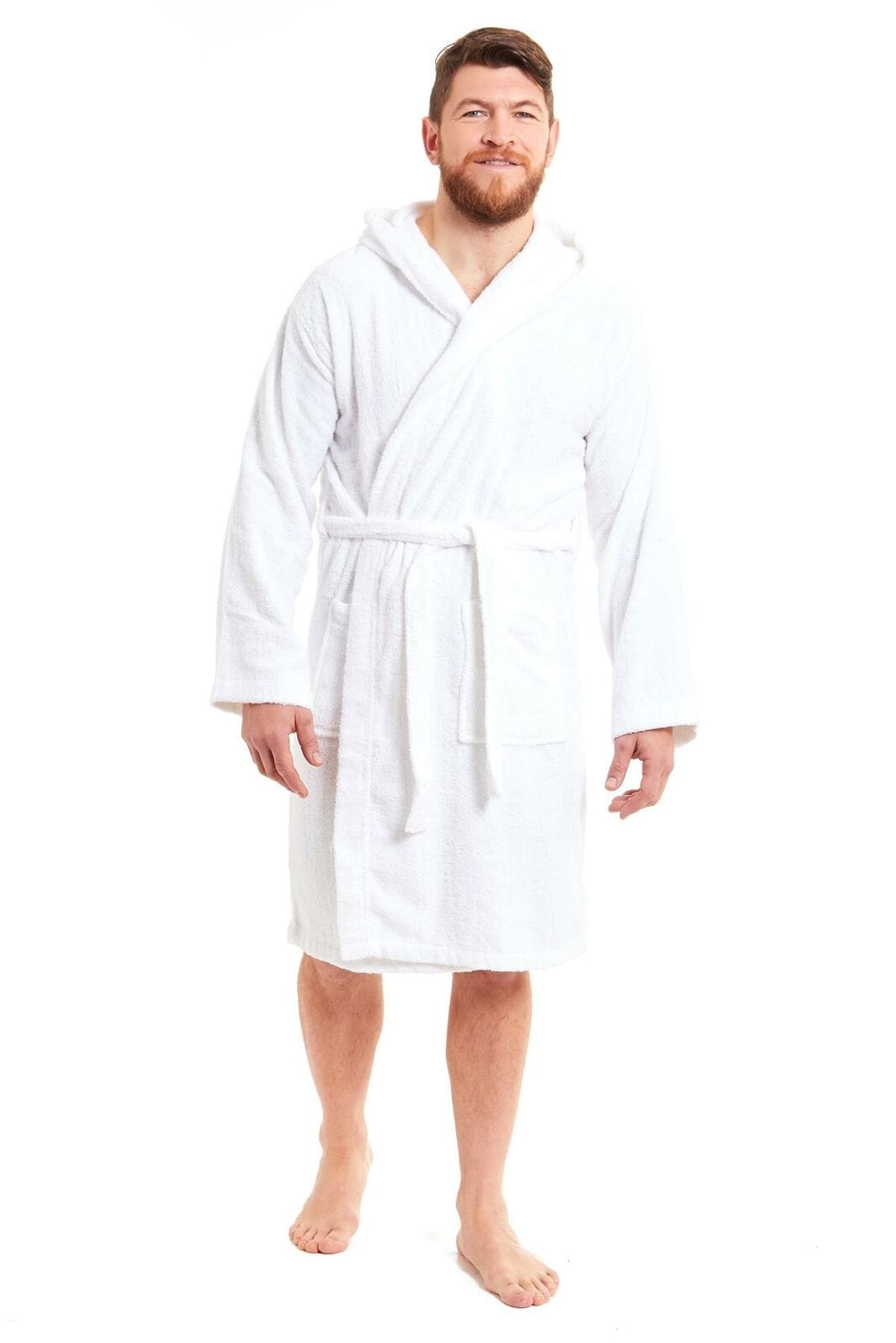 OLIVIA ROCCO Mens Luxury Bamboo Cotton Hooded Towelling Robe Ultra Soft For Home Gym