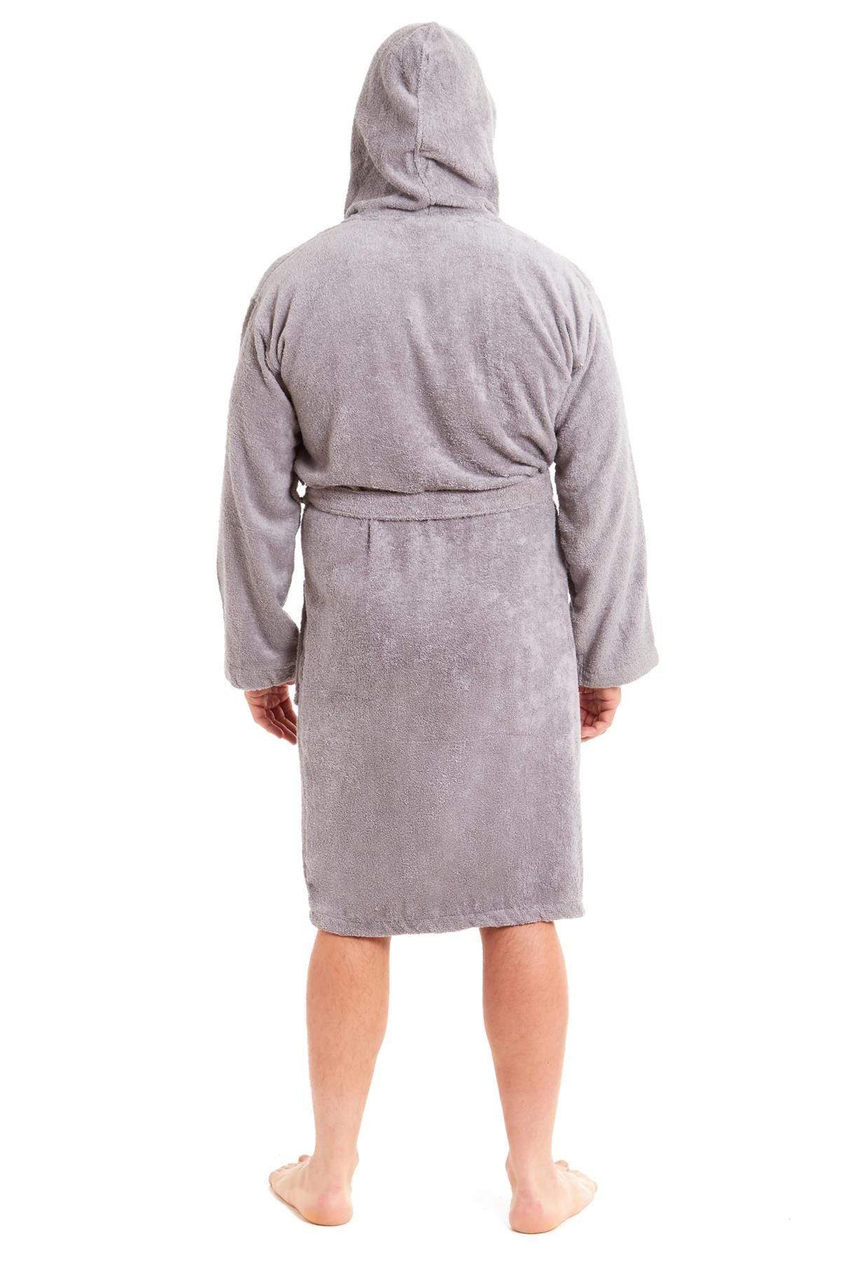 OLIVIA ROCCO Mens Luxury Bamboo Cotton Hooded Towelling Robe Ultra Soft For Home Gym