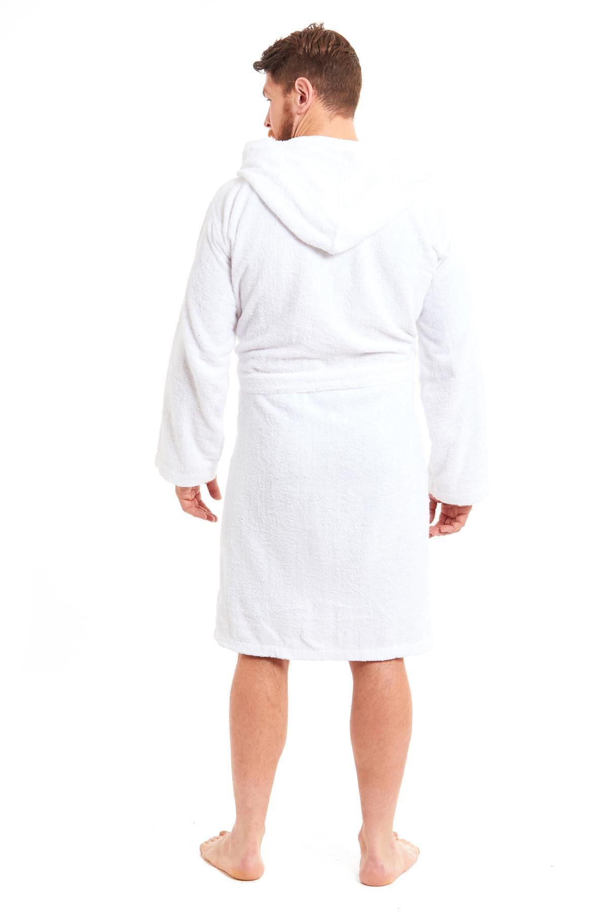 OLIVIA ROCCO Mens Luxury Bamboo Cotton Hooded Towelling Robe Ultra Soft For Home Gym