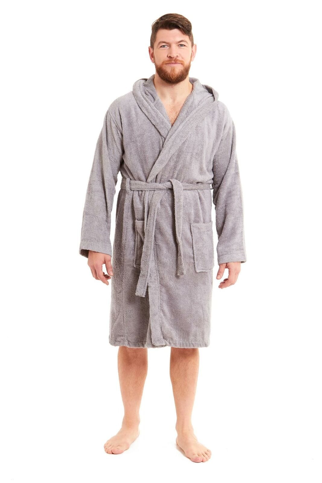 OLIVIA ROCCO Mens Luxury Bamboo Cotton Hooded Towelling Robe Ultra Soft For Home Gym