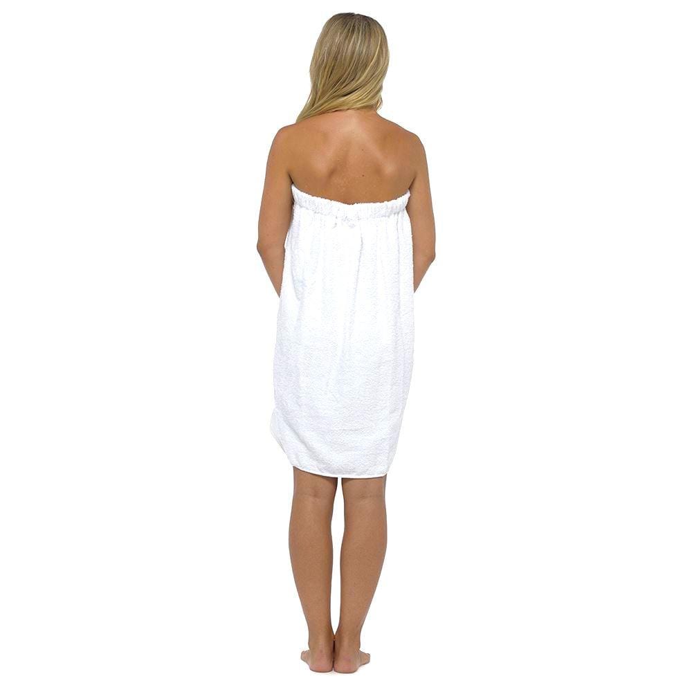 OLIVIA ROCCO Ladies Terry Towelling Cotton Sarong Towel Wrap With Adjustable Fit