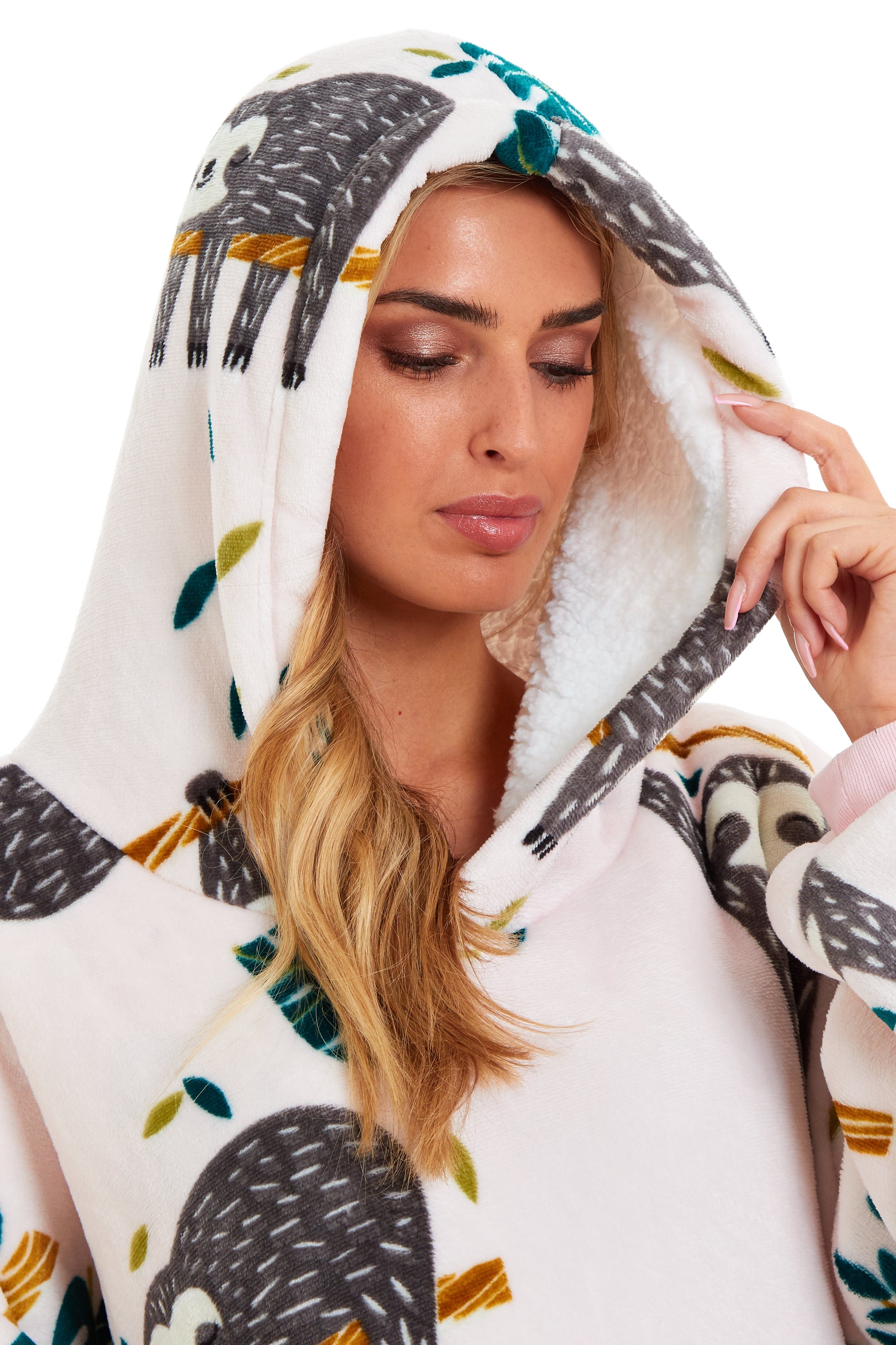OLIVIA ROCCO Oversized Sloth Hoodie Blanket With Reversible Sherpa Fleece Giant 6XL