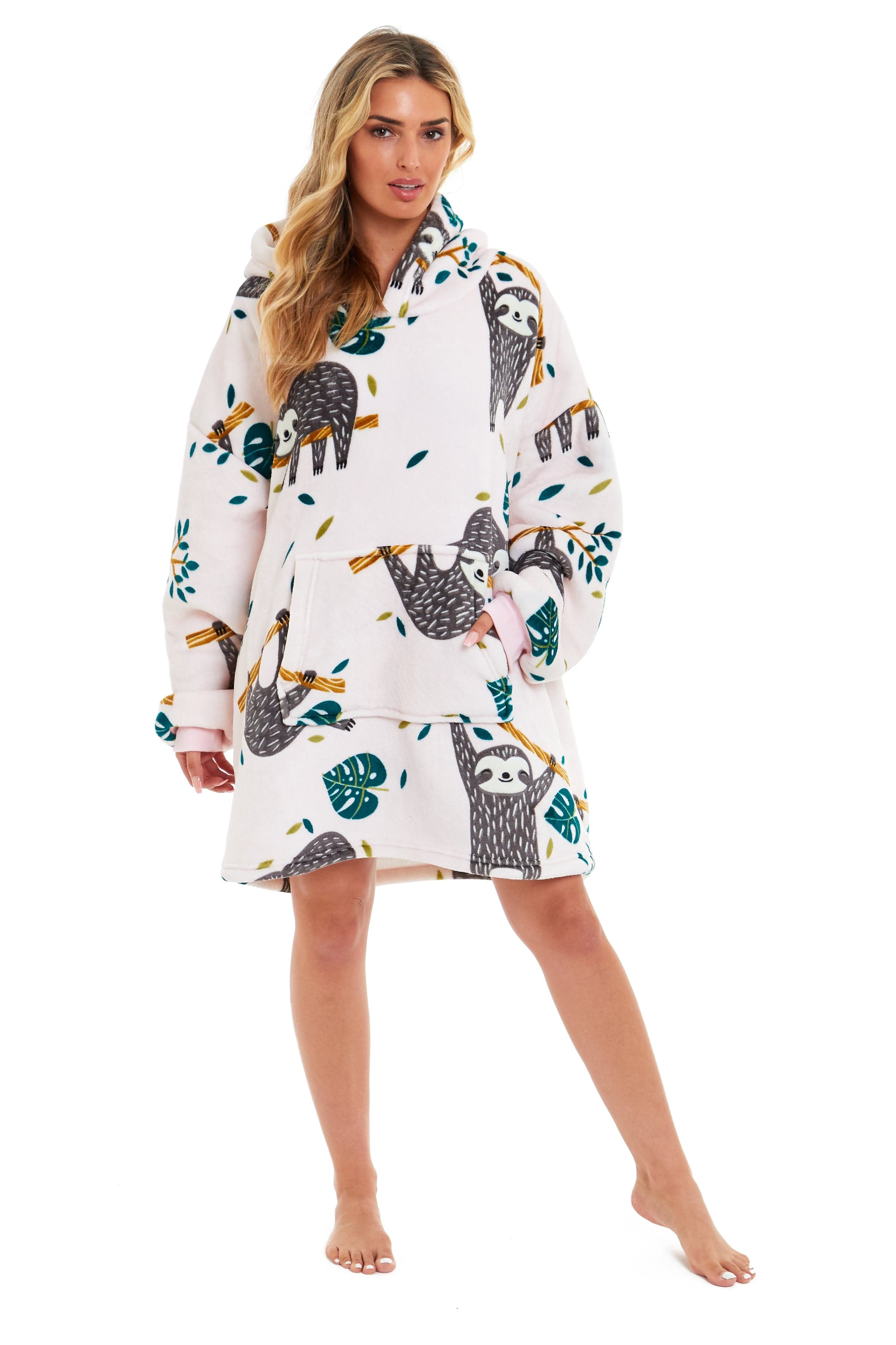 OLIVIA ROCCO Oversized Sloth Hoodie Blanket With Reversible Sherpa Fleece Giant 6XL
