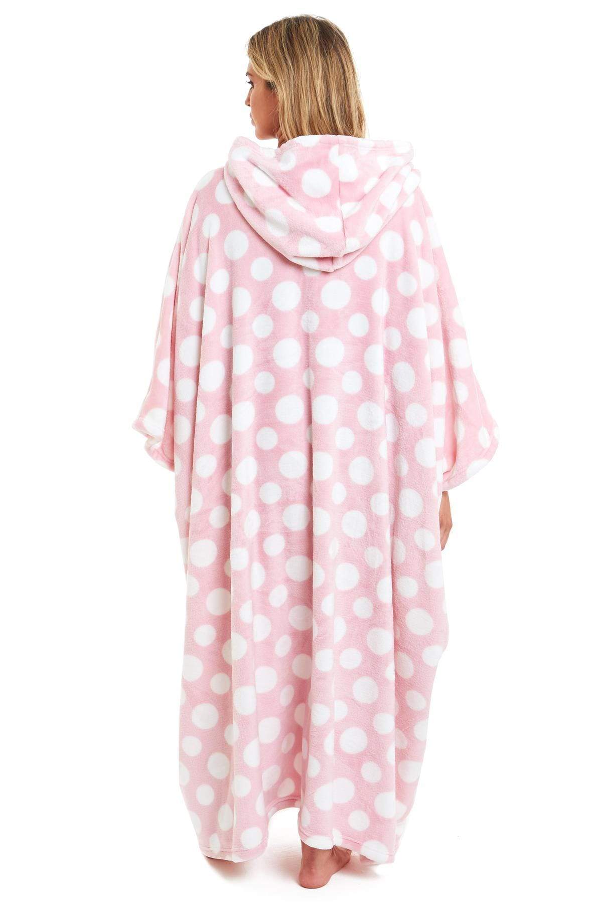 OLIVIA ROCCO Oversized Hooded Fleece Poncho Blanket Stars Polka Dots Easy Care for Cosy Home Layering