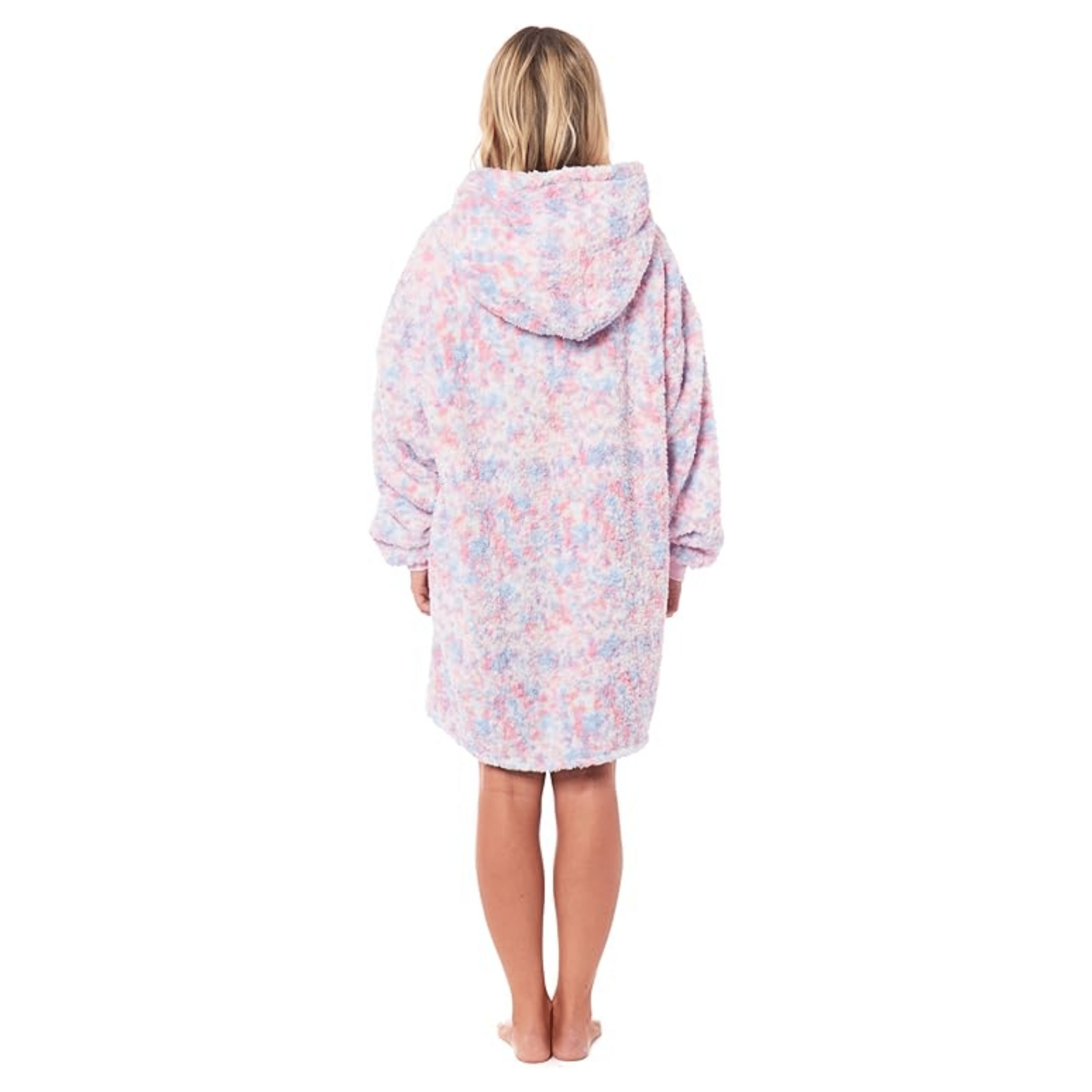 OLIVIA ROCCO Oversized Rainbow Hooded Plush Fleece Blanket With Reversible Sherpa Giant
