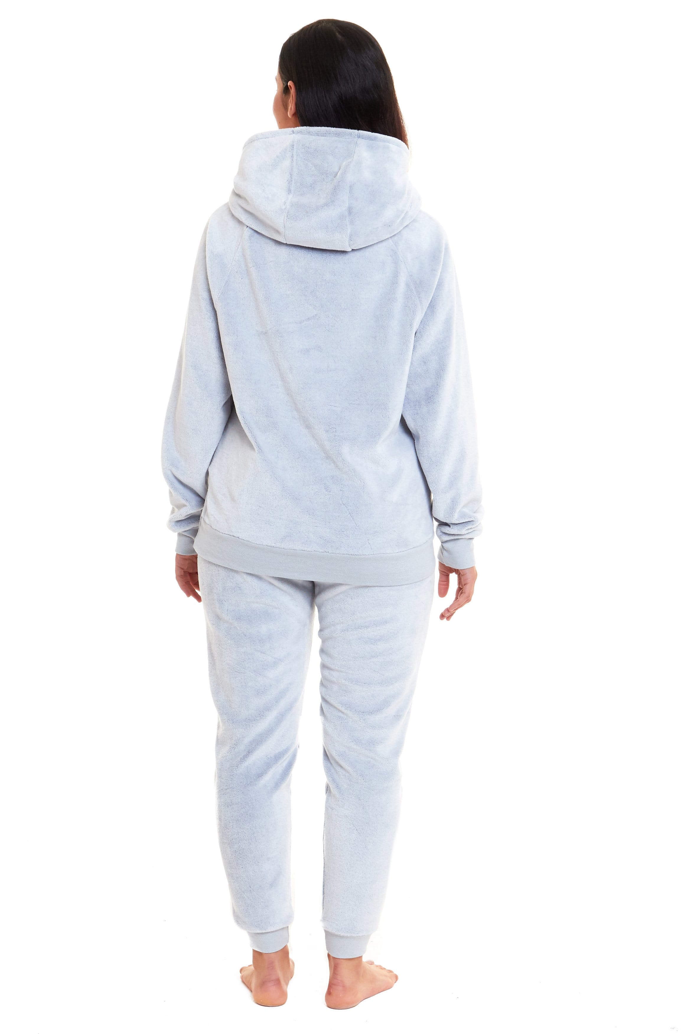 OLIVIA ROCCO Matching Mother Daughter Raccoon Fleece Hooded Pyjama Set With Sherpa Lining