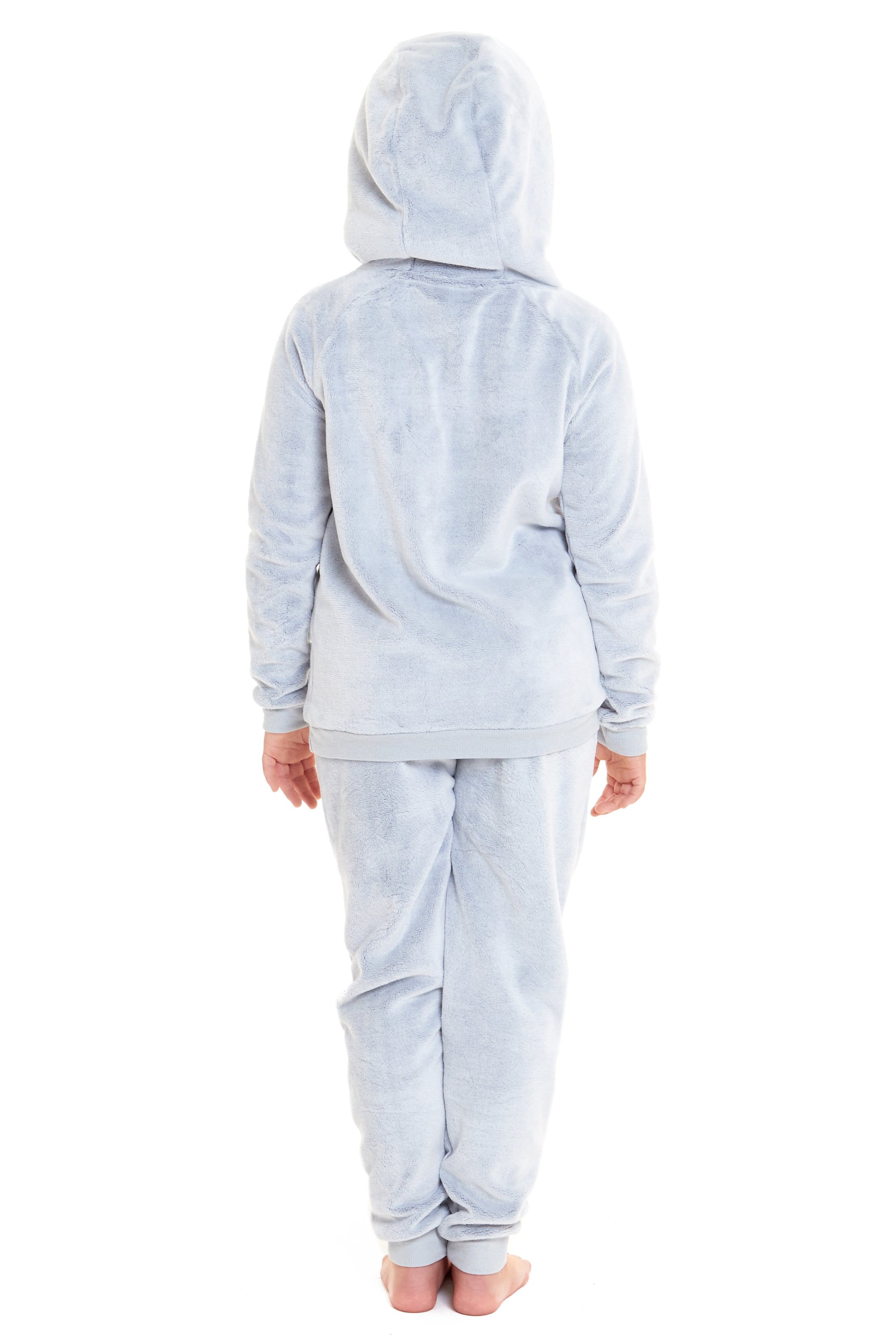 OLIVIA ROCCO Matching Mother Daughter Raccoon Fleece Hooded Pyjama Set With Sherpa Lining