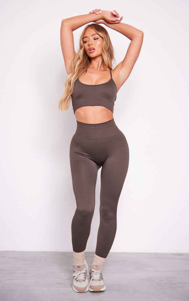 Navy Basic Seamless High Waist Gym Leggings