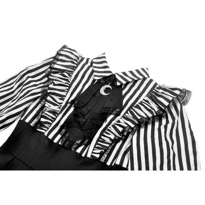Dark in Love Striped Ruffle Gothic Lolita Dress