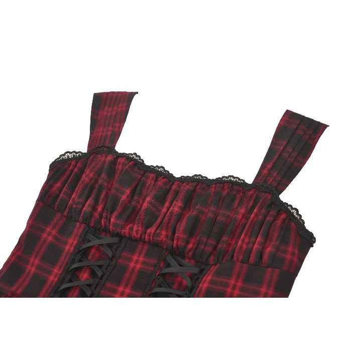 Dark in Love Morrigan Tartan Lace-Up Dress