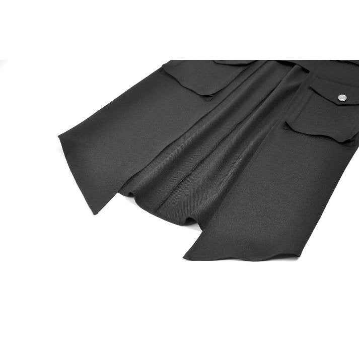 Dark in Love Punk Layered Pocket Cutout Belted Long Skirt