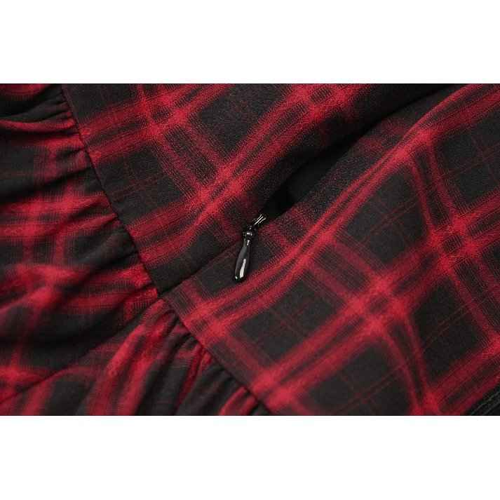 Dark in Love Morrigan Tartan Lace-Up Dress