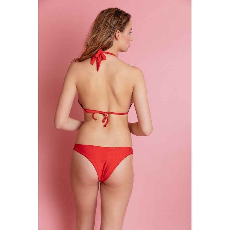 BALI Red Embellished Bikini Top