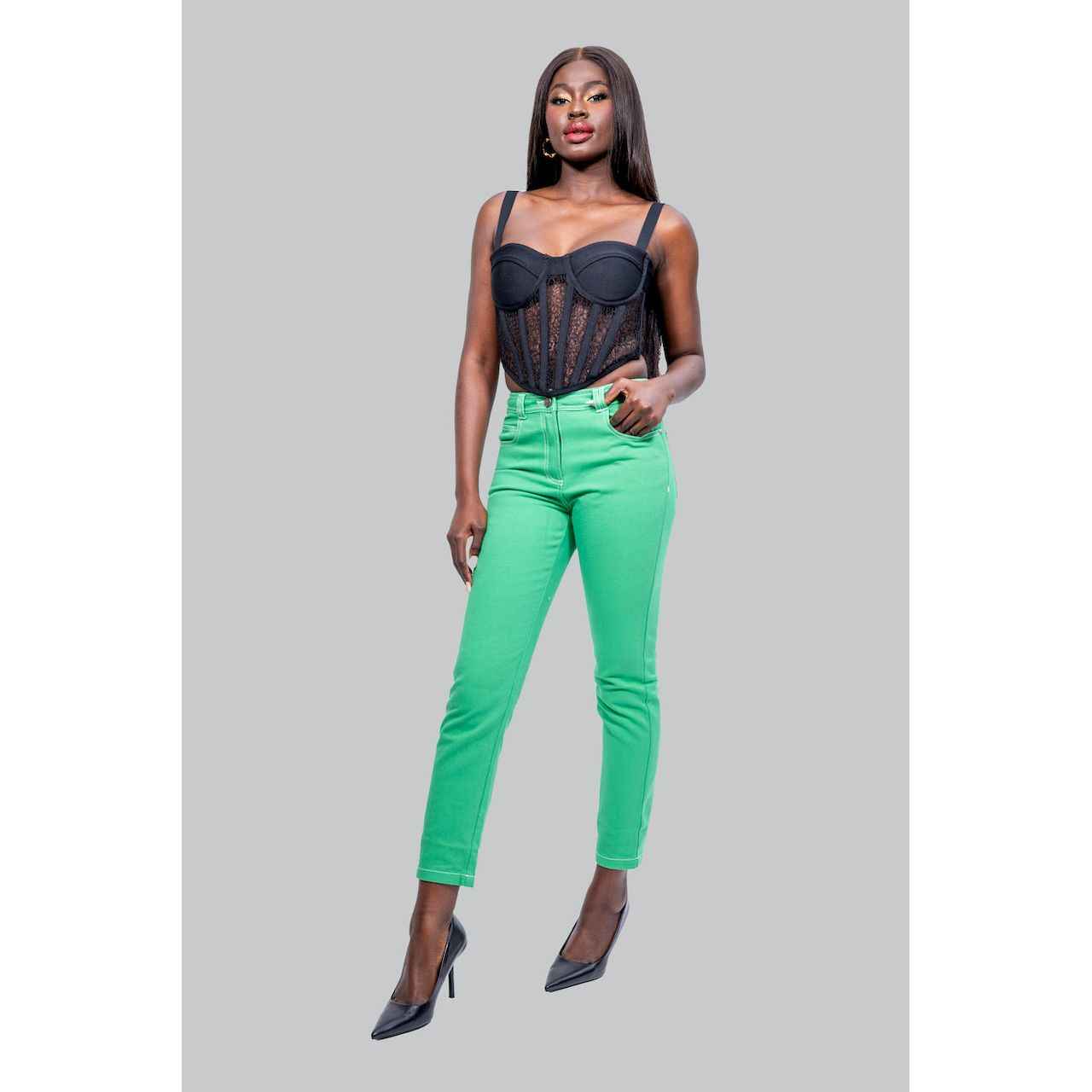 JONI Green Skinny Jeans