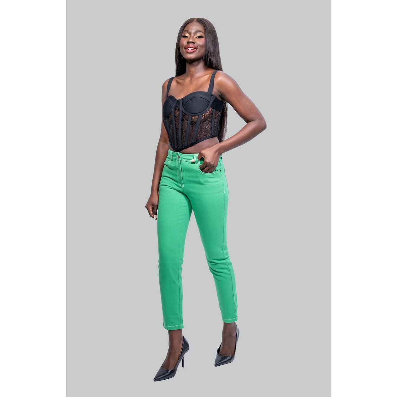 JONI Green Skinny Jeans