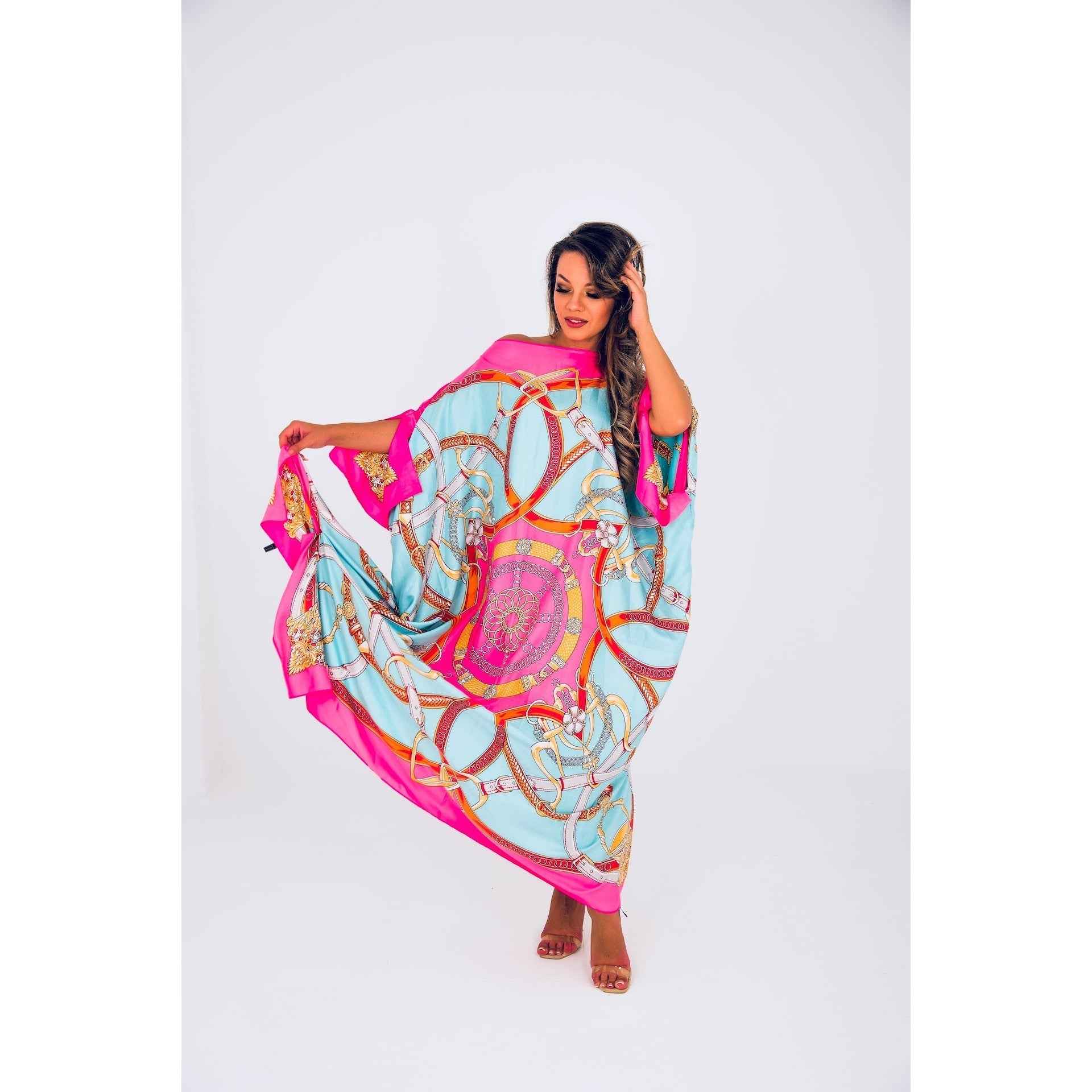 CAIRO Pink Printed Caftan Maxi Dress