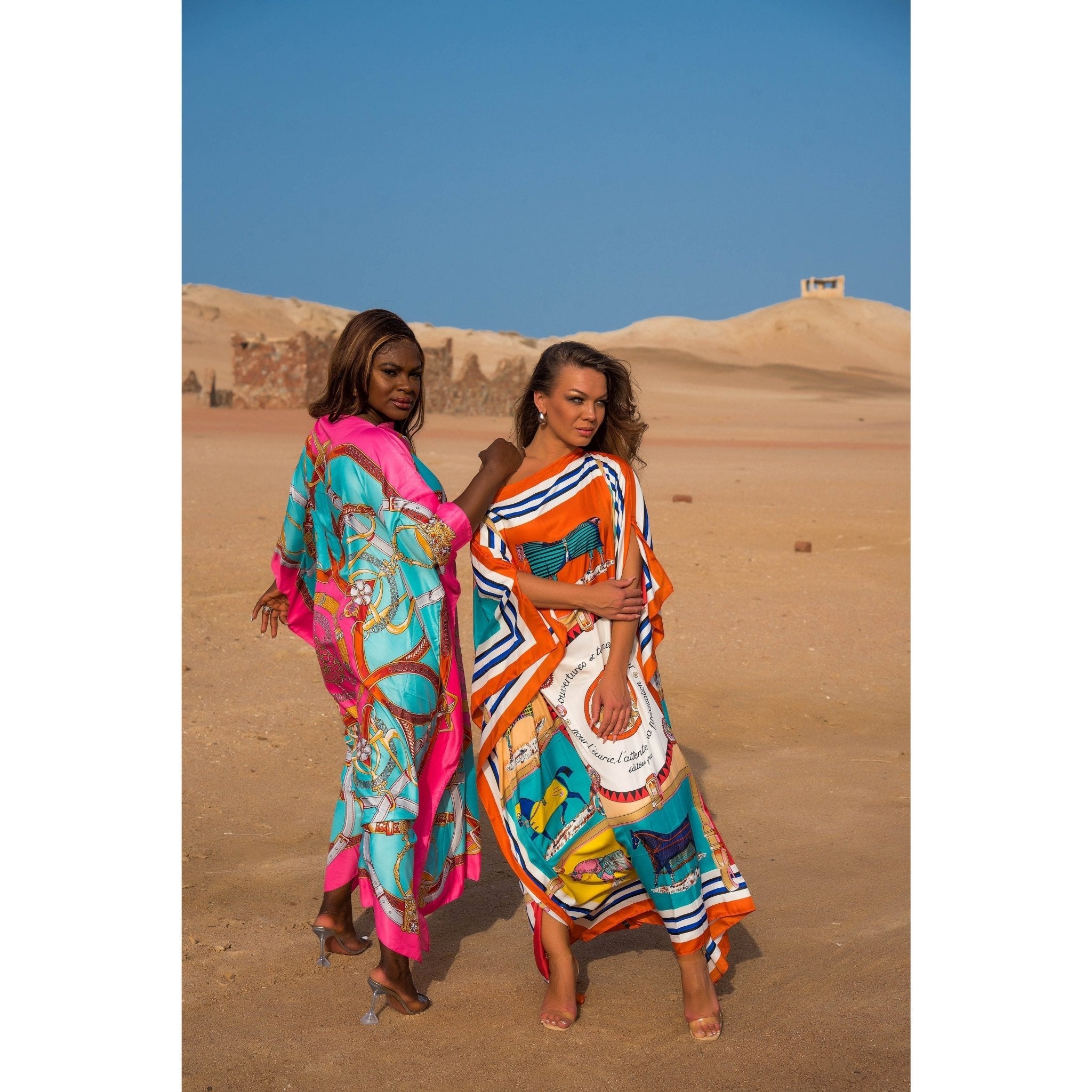 CAIRO Pink Printed Caftan Maxi Dress