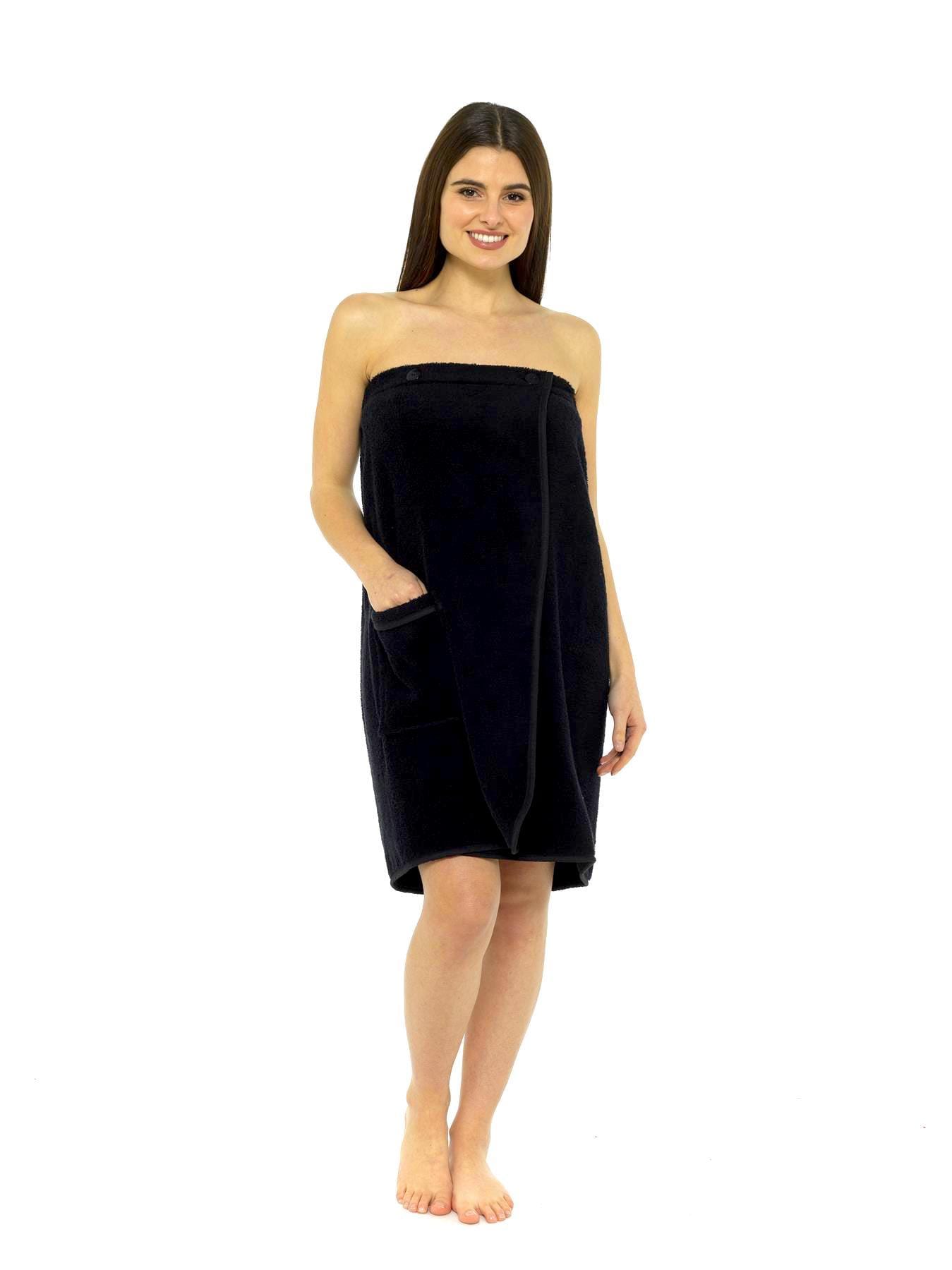 OLIVIA ROCCO Ladies Terry Towelling Cotton Sarong Towel Wrap With Adjustable Fit