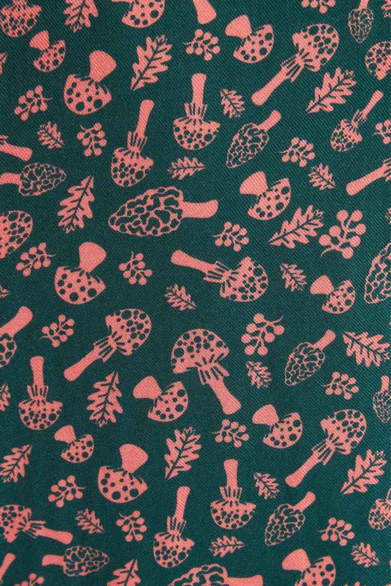Louche Minna Mushroom Magic Print V Neck Midi Dress